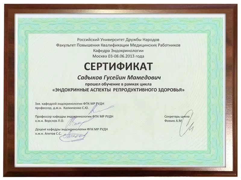 Сертификат № 6